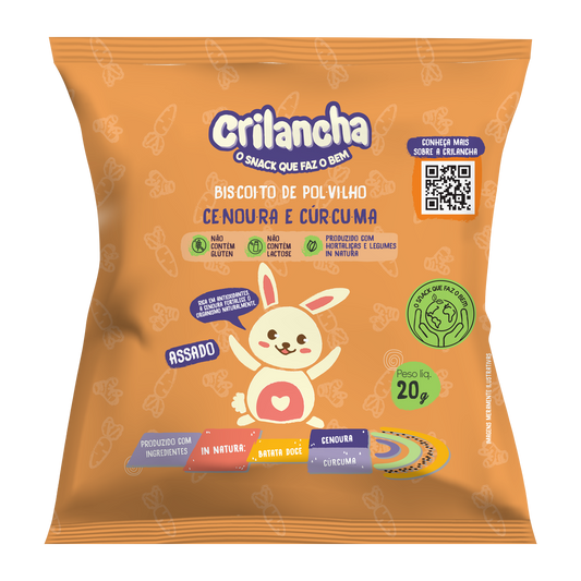 Biscoito de polvilho - Cenoura e curcuma 20g