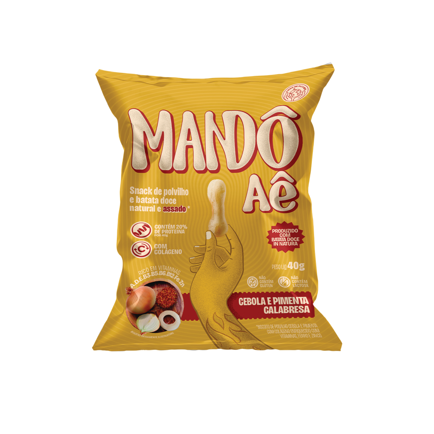 Mandô Aê 40g - Cebola e pimenta calabresa